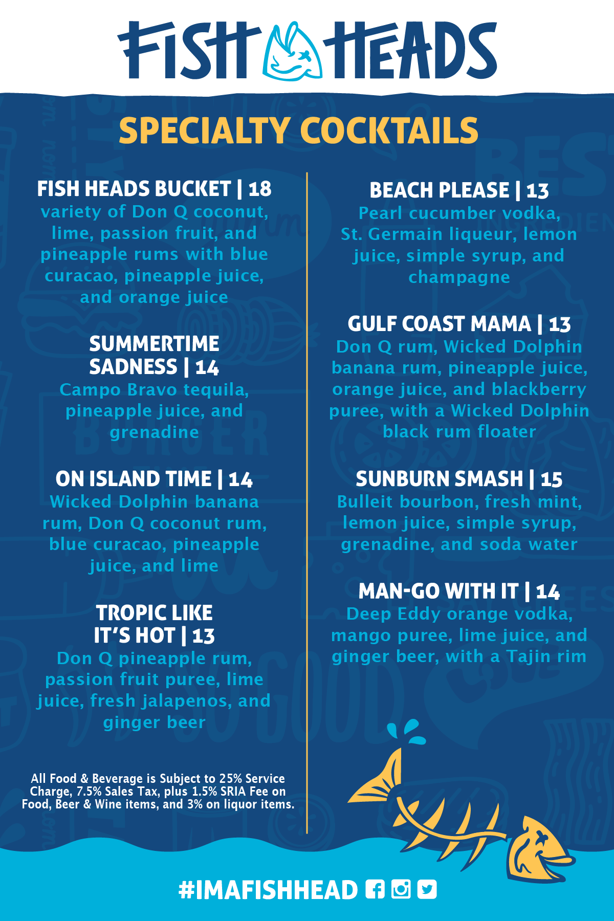 Fish Heads Food Menu